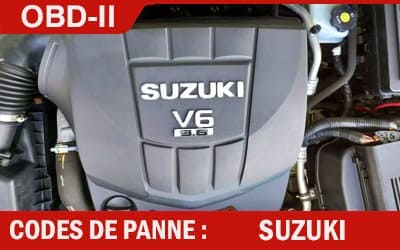 Codes panne OBD2 Susuki