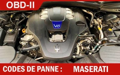 Codes de panne OBD2 Maserati