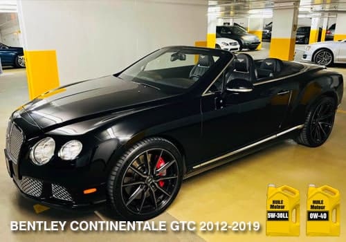 Les huiles pour Bentley GTC 2012 À 2019 Bentley noir GTC