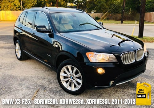 Huile pour BMW X3 2011 à 2013 BMW X3 huile 5w-30